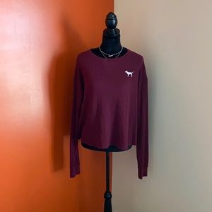 Vs Pink Waffle Knit Crop